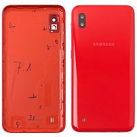 Задняя крышка Samsung Galaxy A10 2019 A105F (красная оригинал Китай со стеклом камеры)