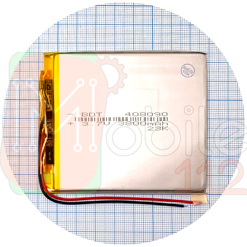 Аккумулятор универсальный 408090Р 87 x 74 x 3 мм 3800 mAh 3.7V