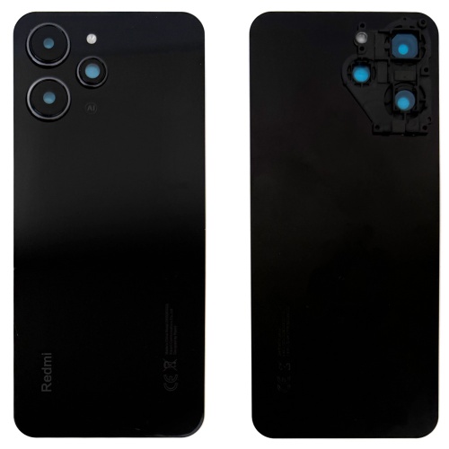 Задня кришка Xiaomi Redmi 12 (чорна зі склом камери) Задня кришка Xiaomi Redmi 12 (чорна зі склом камери)