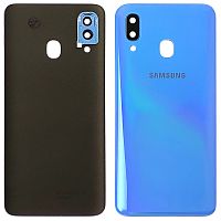 Задняя крышка Samsung Galaxy A40 2019 A405F (синяя оригинал Китай со стеклом камеры)