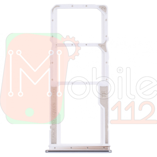 Тримач SIM карти Xiaomi Redmi Note 10, Redmi Note 10s (сріблястий на 2 SIM + MicroSD)