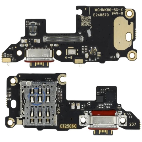 Шлейф Xiaomi Poco F7 Pro з роз'ємами зарядки та Sim-карти - нижня плата (оригінал Китай)