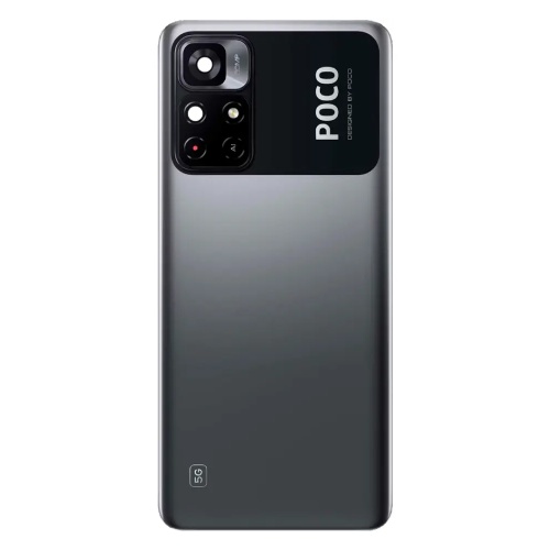 Задня кришка Xiaomi Poco M4 Pro 5G 21091116AG (чорна зі склом камери)