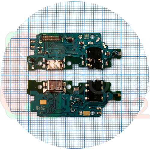 Шлейф Samsung Galaxy M23 M236B, M33 M336B с разъемами зарядки и наушников, микрофоном - нижняя плата (оригинал 100%)