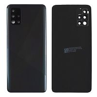 Задня кришка Samsung Galaxy A51 2019 A515F (чорна оригінал Китай зі склом камери)