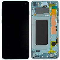 Дисплей Samsung Galaxy S10 G973F з тачскріном (IN-CELL із зеленою рамкою)