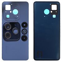 Задня кришка Infinix Hot 40i X6528B (чорна оригінал Китай зі склом камери)