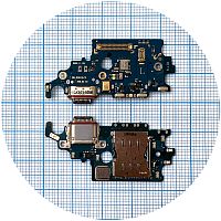 Шлейф Samsung Galaxy S21 5G G991B с разъемами зарядки и Sim-карты с микрофоном (оригинал Китай)