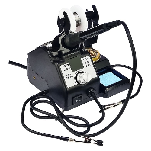 Паяльна станція WEP 926 LED-IV, паяльник, цифрова індикація, лупа, підсвічування, тримачі плат та припою, 60W, 90-400 гр C фото 4