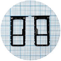 Тримач SIM карти та карти пам'яті Xiaomi Redmi Note 5, Note 5 Pro (чорний 2 SIM (1 SIM + Micro SD))