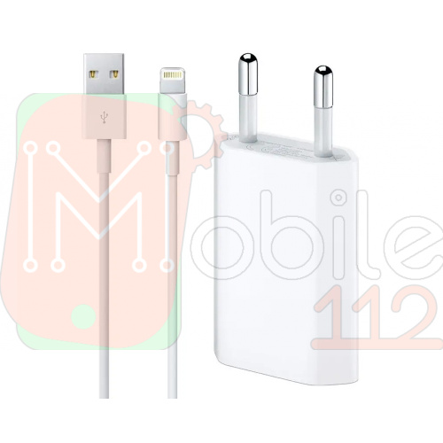 Зарядное устройство для iPhone 5W USB-Lightning  в коробке (белое)