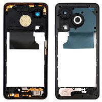 Рамка корпуса Infinix Smart 8 X6525 (черная со стеклом камеры)