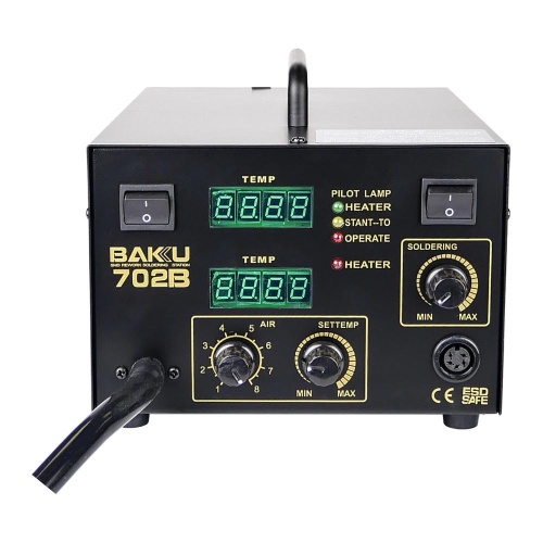 Паяльна станція Baku BK702B/ BK702L компресорна, фен, паяльник фото 4