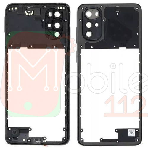 Рамка корпусу Motorola Moto G22 XT2231-2 (чорна зі склом камери)