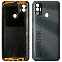 Задняя крышка Tecno Spark 7 KF6n (черная оригинал Китай)