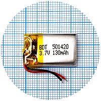 Аккумулятор универсальный 501420 23 х 14,5 х 5 мм 130 mAh 3.7V