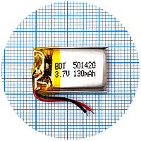 Акумулятор універсальний 501420 23 х 14,5 х 5 мм 130 mAh 3.7V