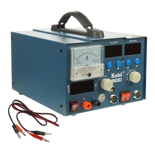 Паяльная станция Kaisi 863D, фен, паяльник, блок питания 15V 3A, USB A 5V 2A фото 5