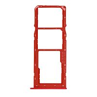 Держатель Sim карты Samsung Galaxy A20s A207F, A30s A307, A50s A507F, A70s A707F (красный на 2 SIM + Micro SD)