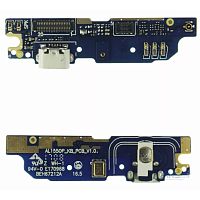 Шлейф Meizu M3 Note L681H з роз'ємом зарядки, мікрофоном та кнопкою меню V 1.0 - нижня плата (AAA)