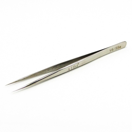 Пінцет прямий Aida V8/ SSa (Chrome Strong, антикислотний)