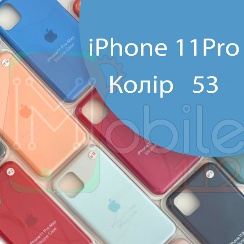 Чехол Silicone case для IPhone 11 pro (синий - №53)