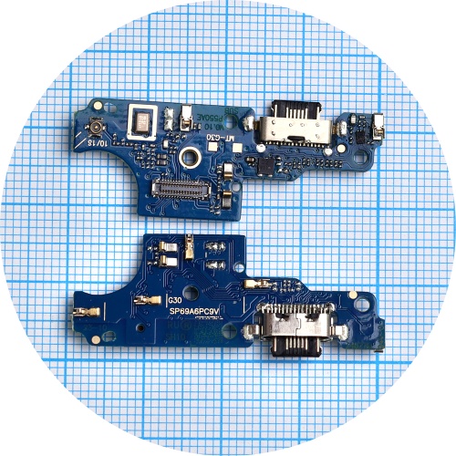 Шлейф Motorola Moto G30 XT2129 з роз'ємом зарядки та мікрофоном - нижня плата