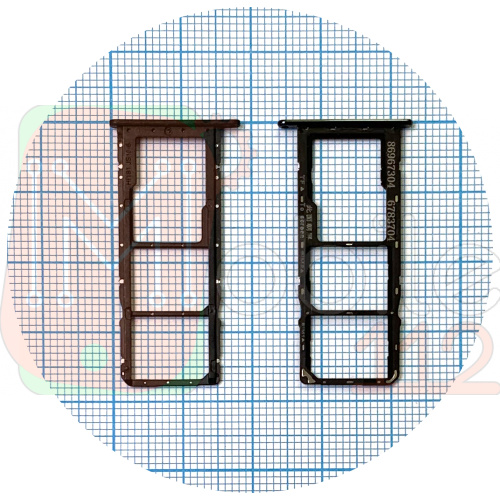 Держатель Sim карты и карты памяти Huawei Honor 7A Pro, 7C, Y6 2018, Y6 Prime 2018 (черный на 2 SIM + Micro SD)