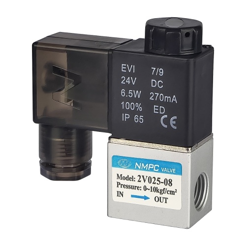 Пневматичний електромагнітний клапан 2V025-08, тиск 0-1 МПа, DC-24V