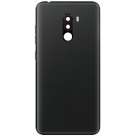 Задня кришка Xiaomi Pocophone F1 M1805E10A (чорна оригінал Китай зі склом камери)
