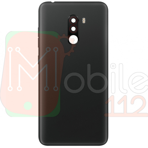 Задня кришка Xiaomi Pocophone F1 M1805E10A (чорна оригінал Китай зі склом камери)