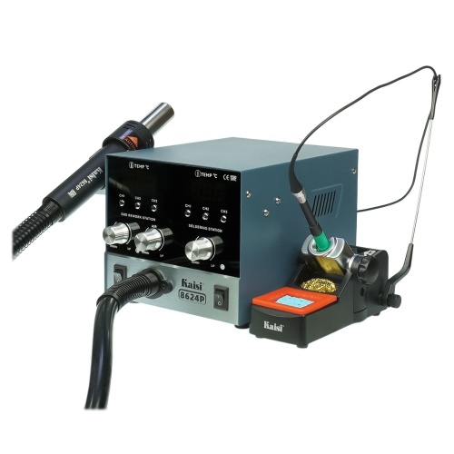 Паяльная станция прецизионная Kaisi 8624P-115, фен 100C - 450C, паяльник стандарта JBC 115 200C - 500C, 6 каналов памяти, 800W фото 2