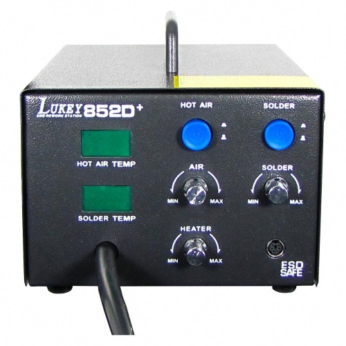 Паяльна станція LUKEY 852D+ компресорна, фен, паяльник фото 3