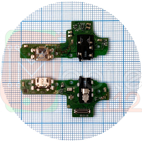 Шлейф Samsung Galaxy A10s 2019 A107 с разъемом зарядки и микрофоном - нижняя плата (версия M16)