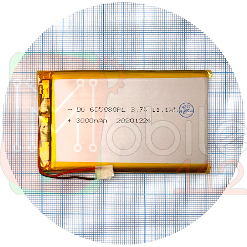 Акумулятор універсальний 605080РL 81 х 50 х 6 мм 3000 mAh 3.7V