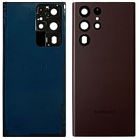 Задняя крышка Samsung Galaxy S22 Ultra 5G S908 (красная оригинал Китай со стеклом камеры)