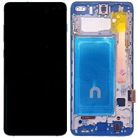Дисплей Samsung Galaxy S10 Plus G975F + тачскрин (IN-CELL с голубой рамкой)
