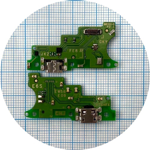 Шлейф Motorola Moto E6s 2020 XT2053 з роз'ємом зарядки та мікрофоном - нижня плата (AAA) фото 2