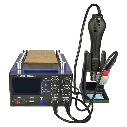 Паяльна станція WEP 853AAA-I, з вбудованим вакуумним сепаратором 9" (20 x 11 см), фен, паяльник, USB 5V