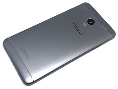 Задня кришка Meizu M5s M612H (сіра зі склом камери)