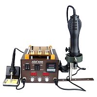 Паяльна станція Aida 939D з вбудованим вакуумним сепаратором 9" (20 x 11 см), фен, паяльник, третя рука