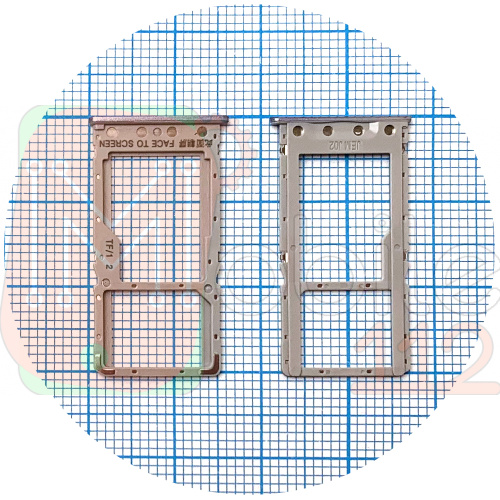 Держатель Sim карты и карты памяти Redmi 6, Redmi 6A (серый 2 SIM (1 SIM + Micro SD))