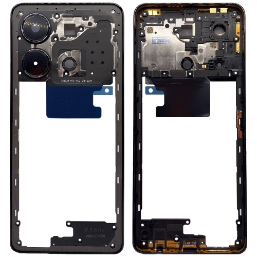 Рамка корпусу Infinix Note 30 (чорна зі склом камери)