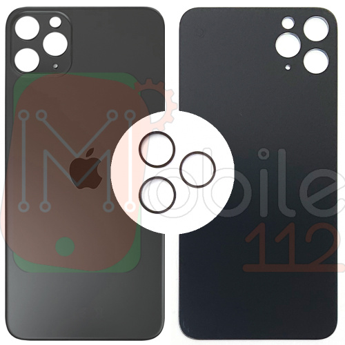 Задня кришка Apple iPhone 11 Pro Max (сіра оригінал Китай з кільцями)