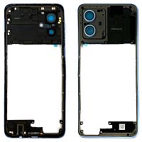 Рамка корпуса Motorola Moto G54 (голубая оригинал Китай без стекла камеры)