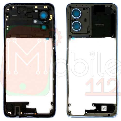 Рамка корпусу Motorola Moto G54 (блакитна оригінал Китай без скла камери)