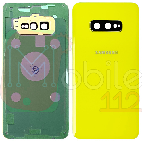 Задняя крышка Samsung Galaxy S10e G970F (желтая оригинал Китай со стеклом камеры)