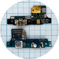 Шлейф Huawei Y5 2017 MYA-U22 L22 с разъемом зарядки и микрофоном V1.0 оригинал 100% - нижняя плата 