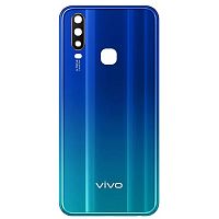 Задня кришка Vivo Y15 (синя зі склом камери)