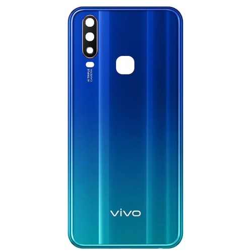 Задня кришка Vivo Y15 (синя зі склом камери)